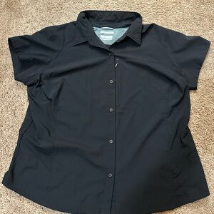 Columbia Black Short Sleeve Omni Shade Sun Protection Button-Up Shirt - Size 2X